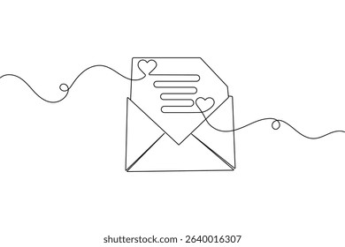 Love letter continuous one line drawing
romantic message minimalist vector illustration
