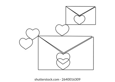Love letter continuous one line drawing
romantic message minimalist vector illustration