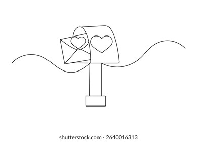 Love letter continuous one line drawing
romantic message minimalist vector illustration