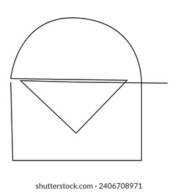 Love letter continuous single line outline vector art drawing and simple one line minimalist design