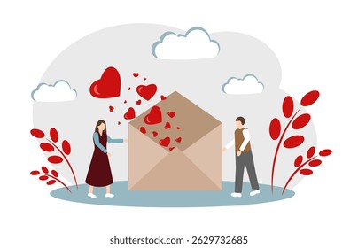 Love letter. A couple in love. Relations. Love Date