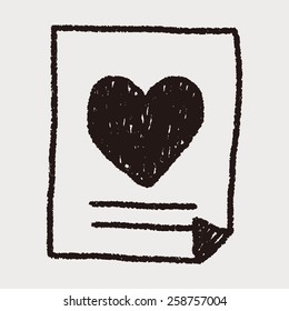 love letter doodle drawing