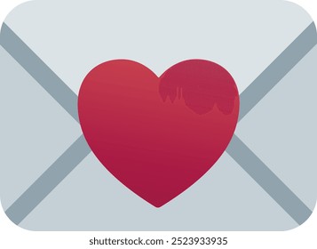 Ícone emoji da carta de amor. Cores da moda, elemento popular que representa romance e afeto, comumente usado nas mídias sociais. Emoticon, elemento isolado.