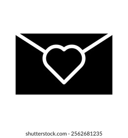 Love letter envelope with heart symbol. Concept of romance, Valentine's Day, and affection.