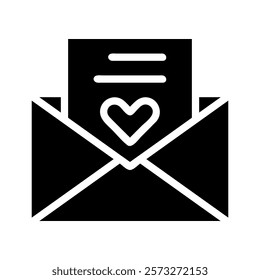 Love letter in envelope with heart symbol. Concept of romance, affection, and communication.