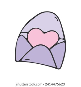 Love letter. Envelope with hearts. Valentine's day.