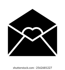 Love letter envelope icon. Concept of romance, Valentine's Day, and affection.