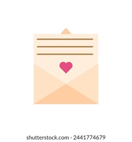 Love letter envelope icon. Romantic message concept. Heart seal symbol. Correspondence and communication. Vector illustration. EPS 10.