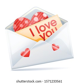 Love Letter Envelope Icon Vector illustration isolated on white background.