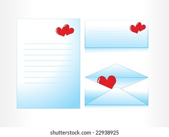 love letter with envelope, illustration