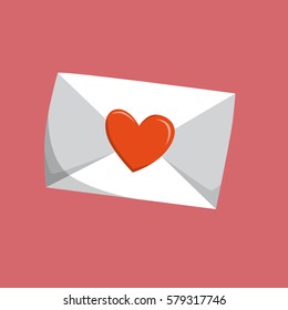 Love letter envelope sticker vector illustration.