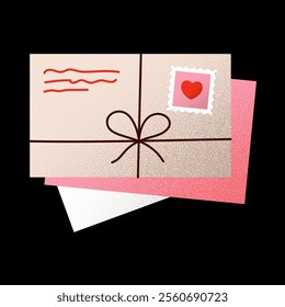 love letter envelope Valentines day minimal love letter vector illustration..