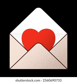 love letter envelope Valentines day minimal love letter vector illustration..