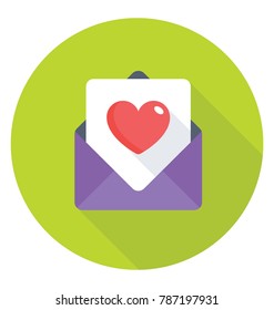 
Love Letter flat colored Icon
