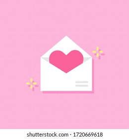 Love Letter flach Design Element, Vektorgrafik und Illustration.