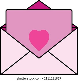 Love letter flat icon for element illustration, card, banner, flyer, brochure or valentine event template