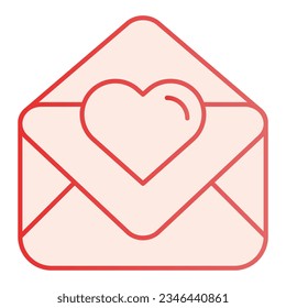 Love letter flat icon. Valentine card pink icons in trendy flat style. Envelope with heart gradient style design, designed for web and app. Eps 10