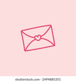 Diseño de Vector plano de carta de amor