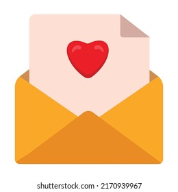Love Letter Flat vector icon which can easily modify or edit 