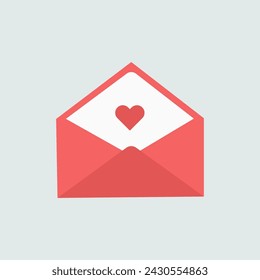 love letter flat vector icon