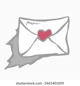 Vector de dibujo a mano alzada de carta de amor