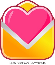 love letter heart with envelope	