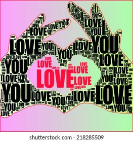 Love letter with heart icon Become hands. Vector print Pattern for poster and graphic design or fashion design. like a  T shirt, sweatshirt print Pattern.