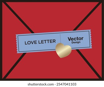 carta de amor coração correio postal envelope cartão postal vermelho adorável conceito arte modelo vetor elemento decoração abstrata editável banner capa