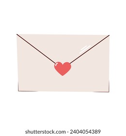 A heart stamp for a love letter on Valentine's Day isolated on a