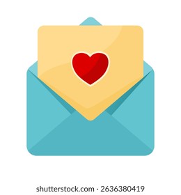 love letter with heart — vector illustration