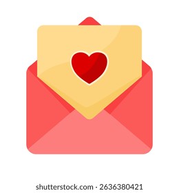 love letter with heart — vector illustration