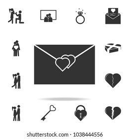 Love Letter With Hearts Icon. Detailed set of signs and elements of love icons. Premium quality graphic design. One of the collection icons for websites on white background
