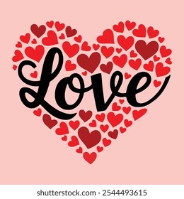 love letter in hearts shape vector