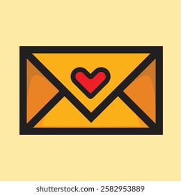 love letter icon, can be used as a code for people we like and various other romantic things.