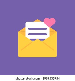 love letter icon concept illustration. order offers or subscriptions. envelope and love symbol. food or cake. breakfast .flat cartoon style. vector design elements