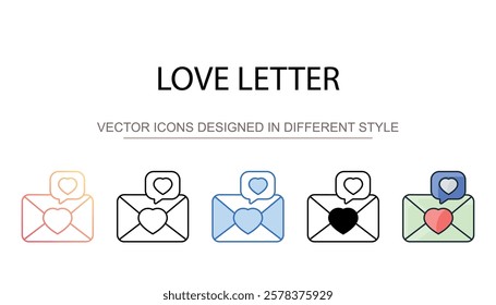 Love Letter icon design with white background stock illustration