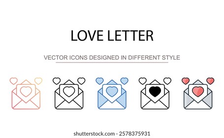 Love Letter icon design with white background stock illustration