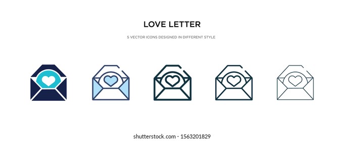 love letter icon in different style vector illustration. two colored and black love letter vector icons designed in filled, outline, line and stroke style can be used for web, mobile, ui