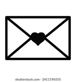 icono de carta de amor o icono de sobre ilustración de icono simple vectorial arte