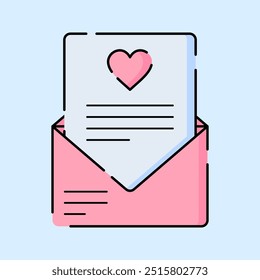 Love Letter Icon Flat Color Style