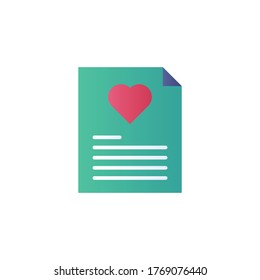 love letter icon flat design vector illustration full color. isolated on white background