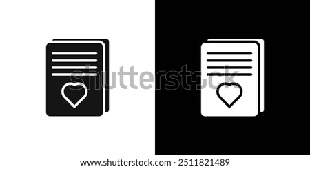 Love letter icon Flat fill set collection