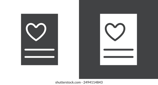Love letter icon Flat set in black and white color outline vector