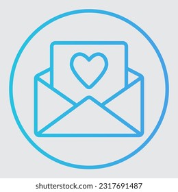 Love letter icon in gradient style, use for website mobile app presentation