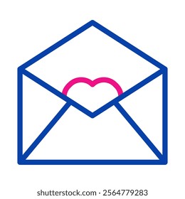 Love letter icon with heart. Concept of romance, communication, and affection.