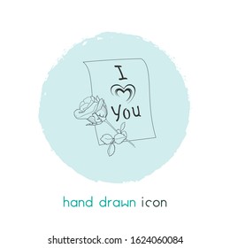 Love letter icon line element. Vector illustration of love letter icon line isolated on clean background for your web mobile app logo design.