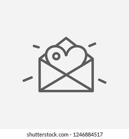 Love letter icon line symbol. Isolated vector illustration of  icon sign concept for your web site mobile app logo UI design.