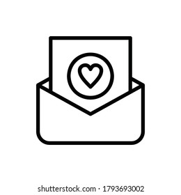 Love Letter Icon Logo Vector Isolated. Love and Wedding Icon Set. Editable Stroke and Pixel Perfect.