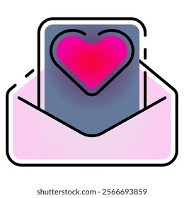 love letter icon outline gradient colour style. Suitable for website design, logo, app, UI and etc. Based on the size of the icon in general, so it can be reduced.