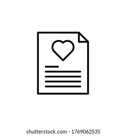 love letter icon outline style vector illustration black design. isolated on white background
